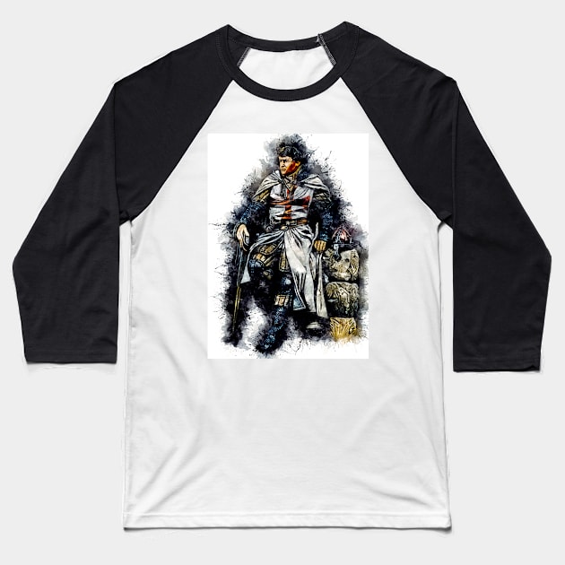 Templar Knight / The crusader / abstract captivating watercolor portrait Baseball T-Shirt by Naumovski